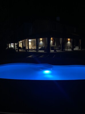 Villa & Pool at night