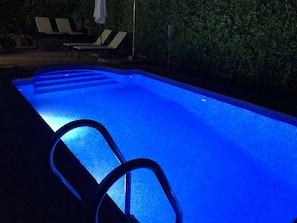 private pool with remote controlled led lights