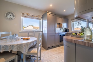 Sea Lodge, Brancaster: The dual-aspect kitchen is bright and modern