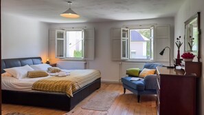 The spacious master bedroom offers a super-king sized bed. With black out shutters, you are sure to get a great night's sleep. 