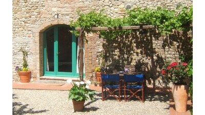 APARTAMENTO ROMÁNTICO "PERGOLA" EN CHIANTI en el centro de TOSCANA