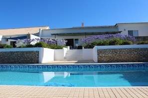 View from the pool toward the house