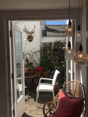 view of balcony from the kitchen