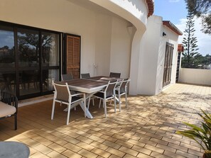 Outdoor dining and spacious terrace