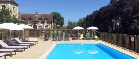 Looking towards the gites from the pool.