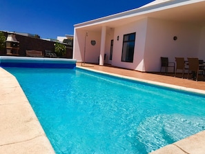 Stunning substantial villa and large 32 sq m heated pool. Completely private.