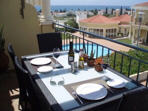 View From the Sunny South Facing Balcony Showing Childrens Pool