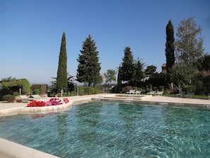 The Olympic pool at the end of the buildings.   No noise from it to our house