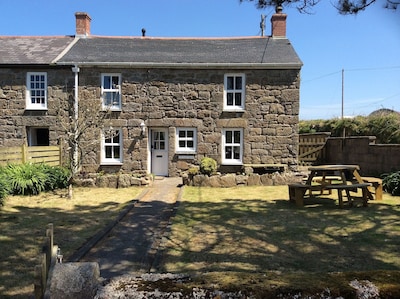 Traditional miners cottage in the tranquil cornish coastal village of Botallack 