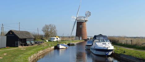 National Trust iconic wind pump - at 'Horsey' staithe - part of Norfolk Broads