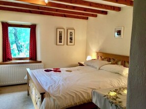 Bedroom looks onto patio