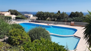 Large pool with paddling pool for small children in beautiful surroundings