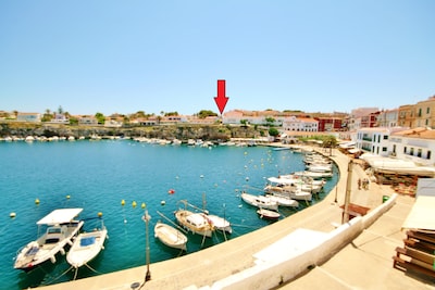 Casa 50m2 climatizada a ES CASTELL, 100m CALES FONTS, jardin 70m2, garaje privad