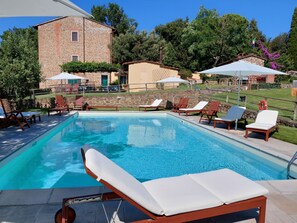 The farmhouse from the pool.