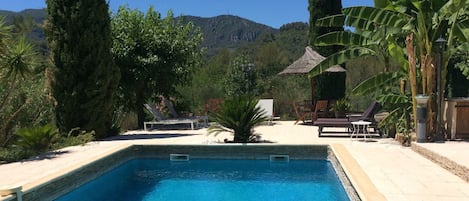 Piscine chauffée avec alarme et sa vue exceptionnelle sur la vallée du Gapeau 