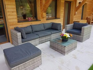 Outdoor seating on the terrace