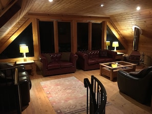 The lounge at night