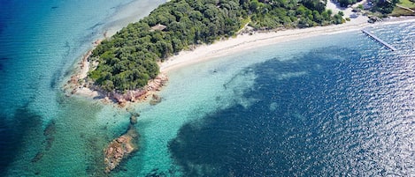 Pointe de la Presqu'île et portion de la plage du Benedettu