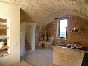 The kitchen at Il Convento di Geppa