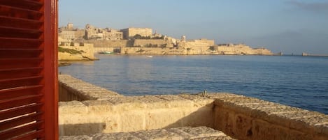 View from apartment balcony towards Valletta

