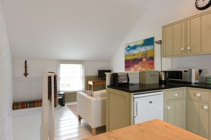 The open plan living/kitchen area