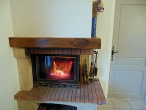 Log burner, living room
