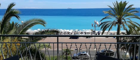 View of Mediterranean sea from balcony