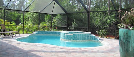 Fully Private heated pool with Spa and Waterfalls