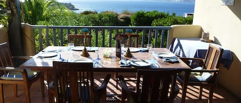 Evening  sun onto the terrace