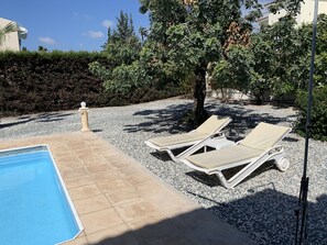 lounging by the pool