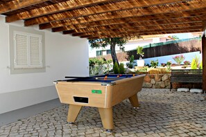 Shaded area with pool table