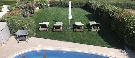 view of the garden from the roof terrace