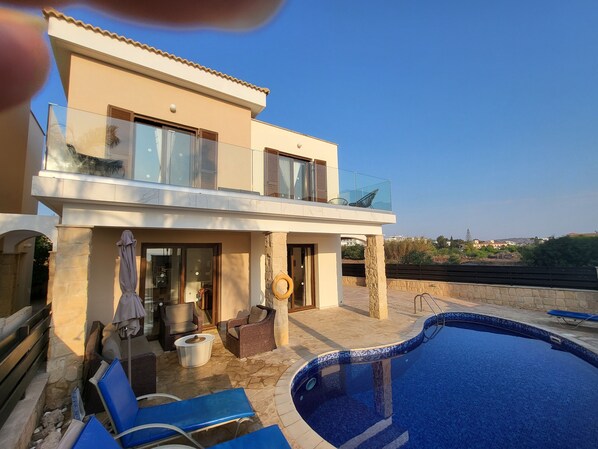 Villa  balcony seating area, sea view,  watch the sun rise 