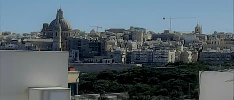 View to Valletta and the Carmelite Church from the Roof Terrace