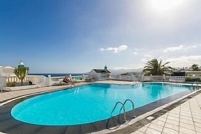 Exceptionally large 2 bed, 2 bath apartment with private balcony and sea view.
