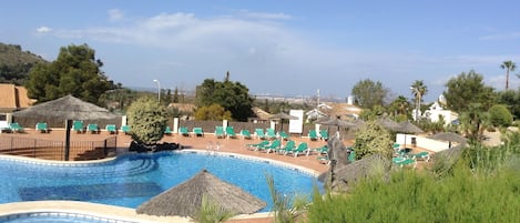 View from terrace to lower pool