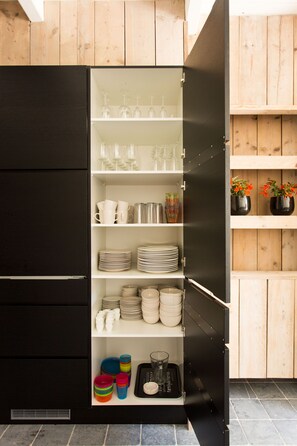 The kitchen is equipped for one of more families with children up to 14 people