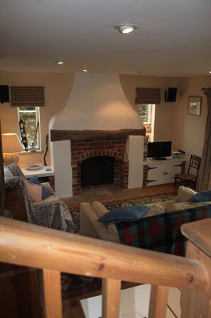 Interior with log fire 