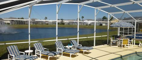 Lake Side View on pool deck