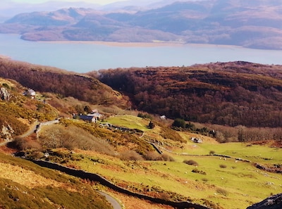 A Sea and Mountain Panorama from this charming stone barn