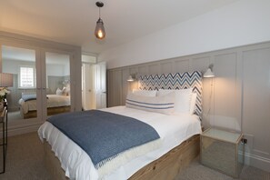 Spacious bedroom with king-size Hypnos bed and plenty of storage