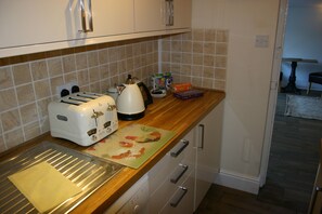 Kitchen with selection of complimentary items
