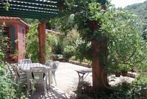 Large terrrace with BBQ.  Perfect for evening meals.
