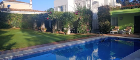 View of villa from pool