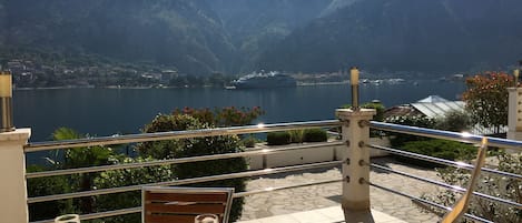 View from terrace accross fjord to Kotor