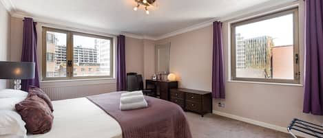 Master bedroom with super king size double bed.  All bed linen provided.