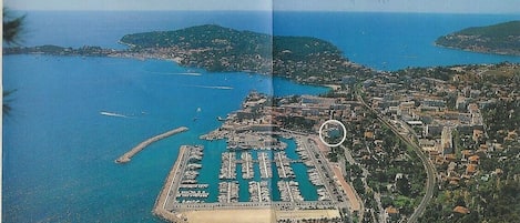 View of Beaulieu Sur Mer & apartment location over looking the sea and marina