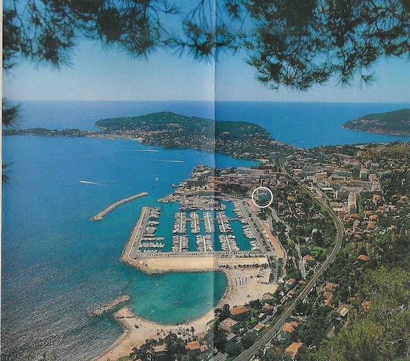 View of Beaulieu Sur Mer & apartment location over looking the sea and marina