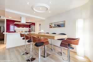 Dining area and kitchen