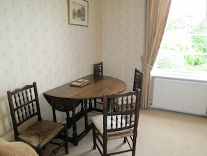 Dining table looking out on to the garden